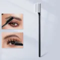 Opvouwbare wimperkam met roestvrijstalen tanden, zwarte make-up kwast variante. - Recht Handvat Stijl / Zwart