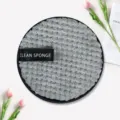 Runder grauer Waffel-Mikrofaser-Make-up-Entfernung-Pad, weicher Gesichtsreinigungsschwamm. - Ananas-Gitter / 12cm / Grau