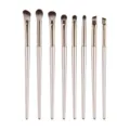 Gouden oogmake-up kwastenset met champagne kleurig handvat en zachte haren voor oogschaduw. - 8 Stuks Losse Kwasten
