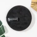 Schwarzer Mikrofaser-Make-up-Entferner-Schwamm rundes Gesichtsreinigungspad für sanfte Hautpflege. - Arktis-Samt / 12cm / Schwarz