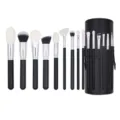 Professionelles 15-teiliges Make-up-Pinsel-Set mit schwarzem Leder-Aufbewahrungsbehälter für Kosmetik. - Rundlauf Kit
