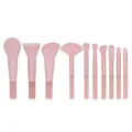 Pink 10-piece mini makeup brush set with matte handles and ultra-soft bristles. - 10 Pcs Mini Naked Set / 10 Pieces/Pack / Pink