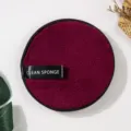 Runder Make-up Entfernungsschwamm Gesichtsreinigungswaschpuf Plüsch Gesichtsreinigungswerkzeug weinrot - Arktis-Samt / 12cm / Burgunderrot
