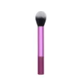 Single piece makeup brush with purple handle and soft synthetic bristles for powder and blush. - Flame Shape Blush and Highlighter Brush