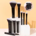 10-teiliges Mini Make-up Pinsel Set tragbar Reise Puder Kontur Lidschatten Pinsel. - Alles Schwarz 10 Stück Mini-Set