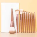 10-piece professional makeup brush set with soft bristles and storage pouch for daily use. - 10 Pcs Brown Set with Envelope Bag