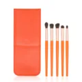 5-piece eyeshadow makeup brush set with orange case, professional soft blending tools for eye makeup. - With Storage Pouch / 5 Pcs Set / Orange
