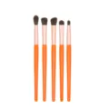 5-piece eye makeup brush set with bright orange handles and soft bristles for precise blending. - Basic Style / 5 Pcs Set / Orange