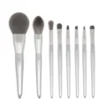 Professional silver makeup brush set detail featuring soft bristles and sleek handles. - Silver (Neutral Without Text)