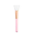 Silicone face mask brush with pink handle and white soft tip for mud and spa beauty care. - Pink Handle White Head