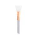 Silicone facial mask brush with soft white head, rose gold ferrule and clear handle for mud. - Crystal Handle White Head