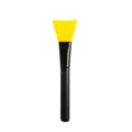 Silicone facial mask brush with soft yellow head and black handle for mud mask application. - Black Handle Yellow Head