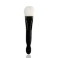 Professional makeup brush with soft white bristles and black handle for smooth cosmetic application. - White Bristles Black Handle