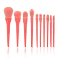 10-piece candy color makeup brush set soft synthetic hair powder eyeshadow contour tools. - Grapefruit Orange / 10 Piece Set