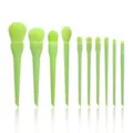 10-piece candy color makeup brush set, soft hair powder and eyeshadow contour brush tools - Apple Green / 10 Piece Set