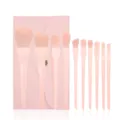 10-piece pink makeup brush set with storage pouch candy color soft cosmetic tools - Macaron Pink / 10 Pieces/Pack With Pouch