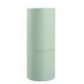 Portable makeup brush storage cylinder PU leather case travel cosmetic holder container - Style Without Clasp (Top 12 Bottom 8) / Light Green