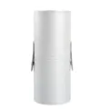 Cylindre de rangement pour pinceaux de maquillage en cuir PU argenté étui de voyage portable - Style Avec Fermoir (Haut 10 Bas 10) / Argent