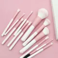 12-piece pink makeup brush set with marble pattern handle soft bristles professional beauty tools - Twelve Pink Bare Brushes (Wooden Handle)