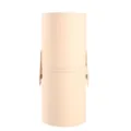 Cylindre de rangement pour pinceaux de maquillage en cuir PU étanche de voyage - Style Avec Fermoir (Haut 10 Bas 10) / Abricot
