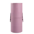 Cylindre de rangement pour pinceaux de maquillage en cuir PU violet, étui cosmétique portable. - Style Avec Fermoir (Haut 10 Bas 10) / Violet