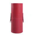 Etui cylindrique rouge en cuir PU pour pinceaux de maquillage rangement voyage portable - Style Avec Fermoir (Haut 10 Bas 10) / Rouge