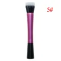 Detailed view of the pink wasp-waist makeup brush with soft bristles and metal handle. - Flat Top Foundation Brush (5#) / Pink Style 5