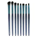 8-piece eye makeup brush set with glitter blue handles and precision tips for blending. - 8 Pieces (Neutral No Logo) / Starry Blue