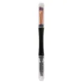Double-headed makeup brush with cap, angled brow brush and spoolie, portable tool. - Double Ended Brow Brush Spoolie