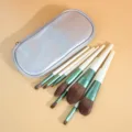 8-piece makeup brush set with silver cosmetic pouch soft hair professional beauty tools - 8 Pieces Pearl White + Silver Zipper Bag / Pearl White