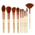 10pcs Professional Makeup Brush Set with Bamboo Handle Soft Powder Blush Eyeshadow Tools - 10 Brushes Bare Collection