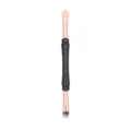 Dual-ended makeup brush with sponge and bristles, black handle for precise application. - Dual-Ended Eyeshadow Sponge Applicator