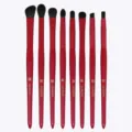 8-Piece Eye Makeup Brush Set, Professional Eyeshadow Blending Brushes with Red Handles - 8 Pieces (Brand With Logo) / Starry Red