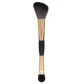 Professional dual-ended makeup brush with angled and blending heads for flawless face makeup. - Double-Ended Flat and Angled Eyeshadow Brush