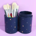 Kit de pinceaux de maquillage 7 pcs avec étui de rangement étoile, poils doux. - 7 Pinceaux Arc-en-Ciel avec Tube Étoiles
