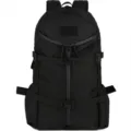 Detaillierte Ansicht des schwarzen Taktik-Rucksacks mit MOLLE-Gurtbändern und stabilen Schnallen. - 36-55L / Schwarz