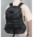 Tactische outdoor rugzak in camo, grote capaciteit en waterdicht ontwerp voor wandelen. - 36-55L / Zwart CP Camouflage
