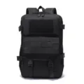 Black tactical backpack for outdoor hiking, camping and traveling with molle system and straps. - 35L / Black