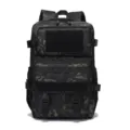 Multicam black tactical backpack for outdoor hiking, camping, cycling and sports with molle webbing. - 35L / Black CP Camouflage