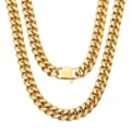 Detailed macro view showing the polished link texture of heavy gold cuban chain design. - 6mm Width (17cm Length) / Gold