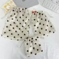 Champagne heart print drawstring storage pouch set, portable cosmetic and sundries organizer bag. - S / Champagne Heart
