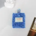 Mini portamonete e custodia per auricolari in peluche blu con passante, ricamo dettagliato. - 8*9cm / Blu