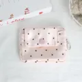 Pink polka dot coin purse with flap closure, cute mini portable card holder storage bag. - 12*2*9 / Satin Polka Dot / Pink