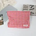 Borsa cosmetica a quadri rosso e bianco trousse per trucco in tessuto borsa organizer - 27*5*18cm / Rosso a Quadri