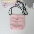 Rosa Nylon Mini Umhängetasche lässige Alltag süße Dopamin Stil Handy Beutel Schultertasche - 15*4*18.5cm / Pfirsichrosa
