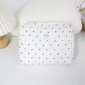 Sac a main matelasse coeur coreen trousse de toilette grande capacite mode chic - Pochette / Blanc Cassé