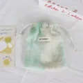 Verlauf Spitze Kordelzug Tasche für Schmuck Kosmetik Aufbewahrung, tragbar staubdicht Mintgrün. - 14*16cm / Tie-Dye Bestickt Grün