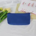 Blauer Leinwand Federmäppchen Reißverschluss Tasche DIY Kosmetik Aufbewahrungstasche Schreibwaren. - 16oz Reine Baumwolle / Saphirblau