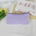 Estuche de lona morado sencillo con cremallera bolsa de almacenamiento para papeleria diaria - 16oz Algodón Puro / Violeta Claro