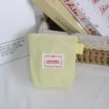 Mini yellow checkered nylon coin purse, cute zipper earphone and lipstick storage bag. - S / Yellow